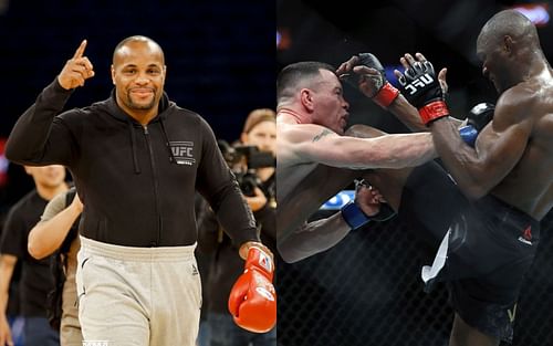 Daniel Cormier (left). Colby Covington (centre) vs Kamaru Usman (right). Credits: Getty Images