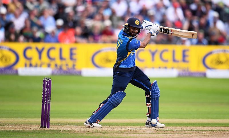 Dasun Shanaka in action during England vs Sri Lanka - 3rd ODI