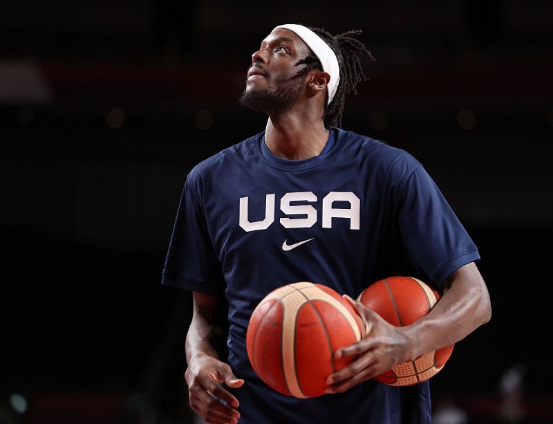 Jerami Grant played with members of the US National Basketball Team during the Tokyo Olympics.