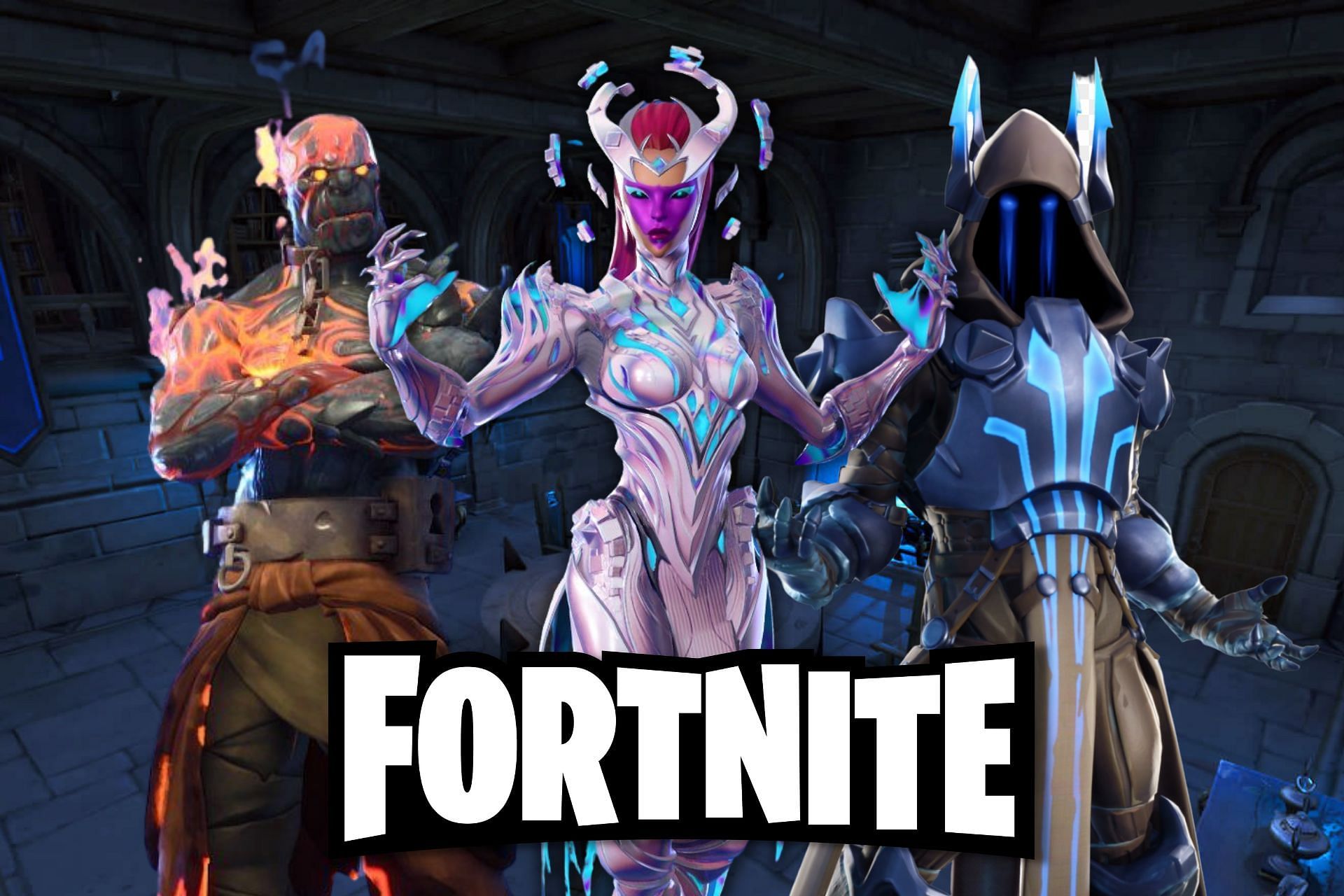 Elemental gods in Fortnite (Image via Sportskeeda)