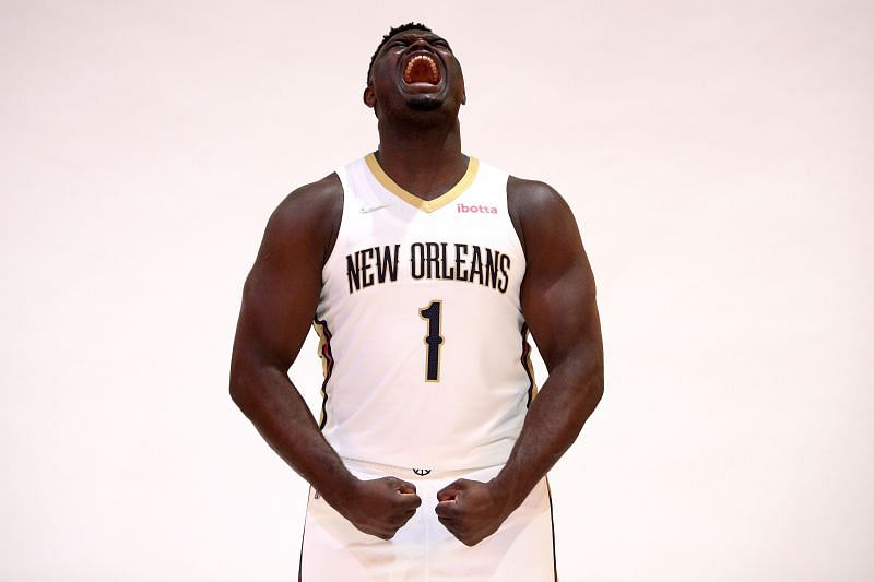 Zion Williamson during the New Orleans Pelicans Media Day