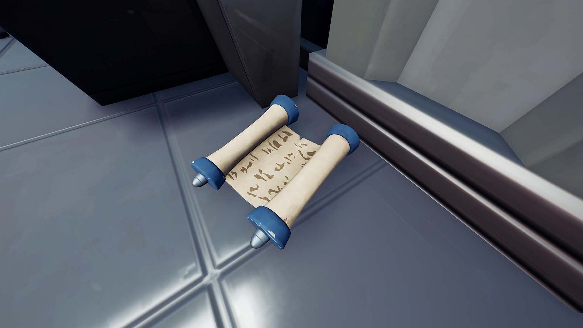 Scrolls will be found on the floor of an IO base (Image via Epic Games)