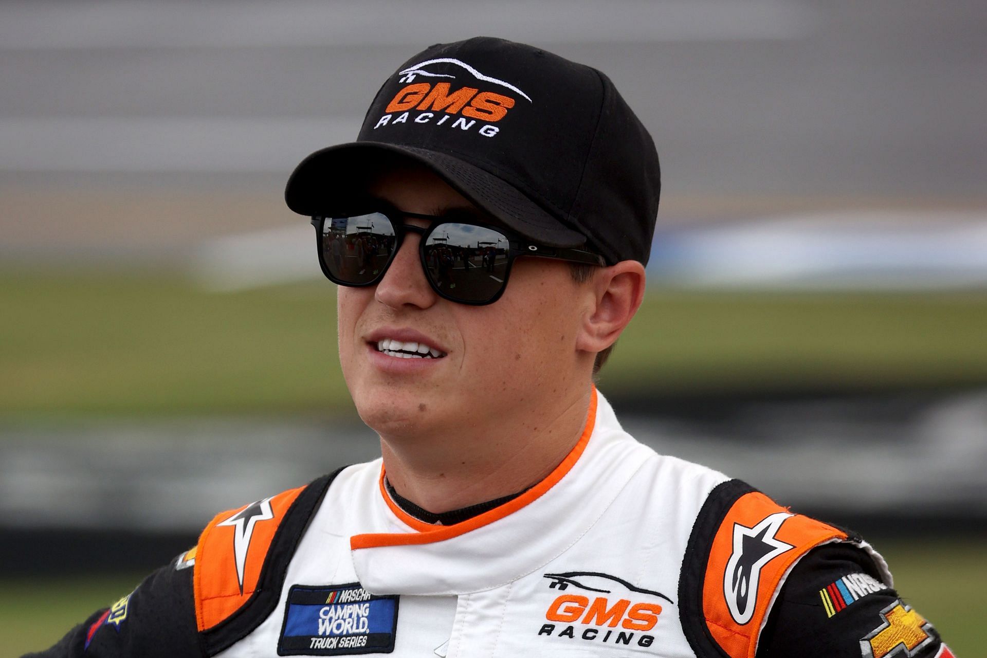 Zane Smith is without a contract for 2022, but that could change after his win at Martinsville Speedway gave him a shot at the Camping World Truck Series title next week in Phoenix. (Photo by Chris Graythen/Getty Images)