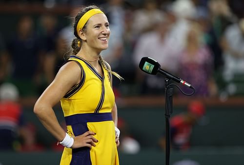 Victoria Azarenka after her semifinal win at the BNP Paribas Open on Friday