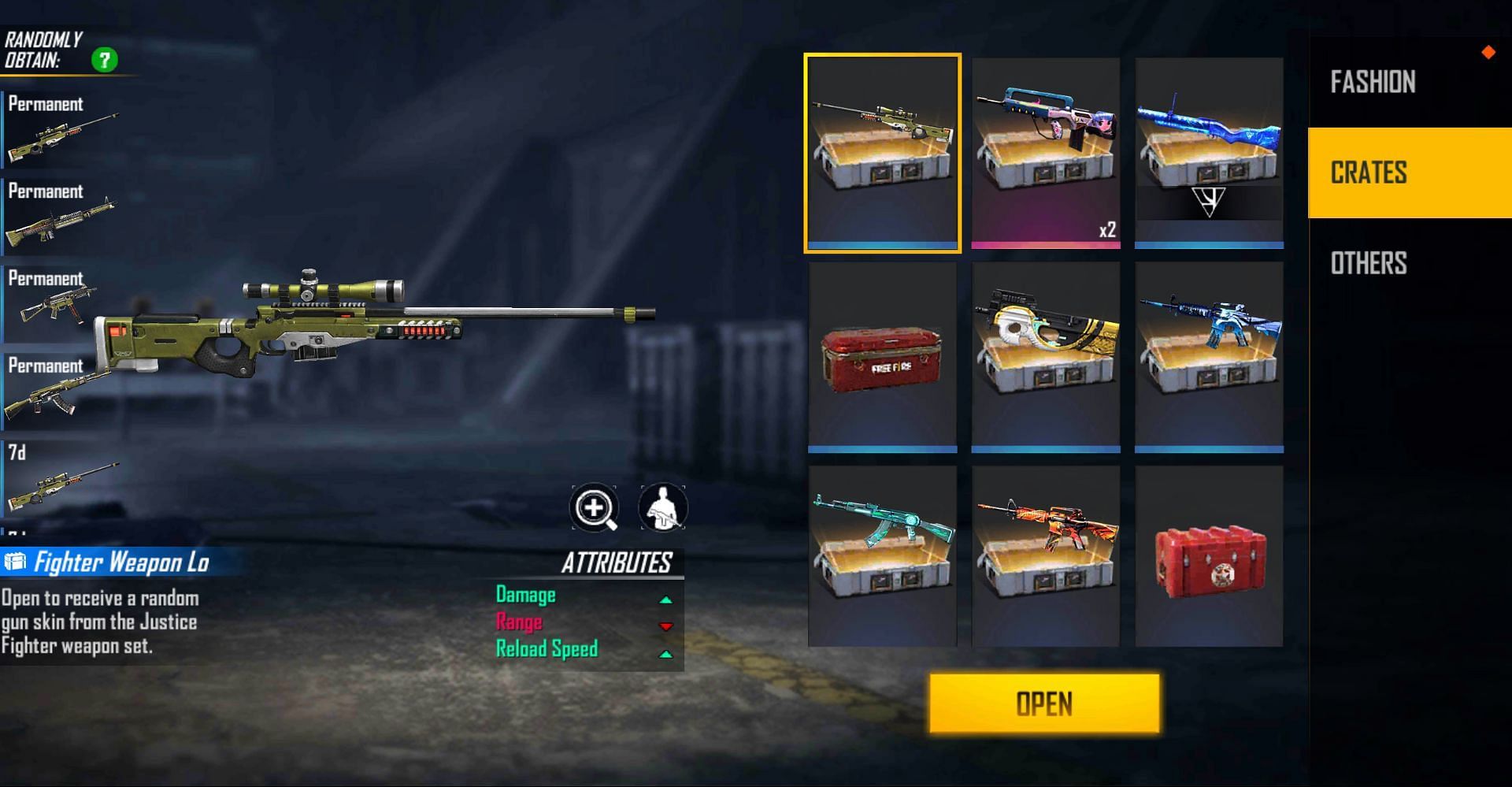 1x Justice Fighter Weapon Loot Crate is also available (Image via Free Fire)