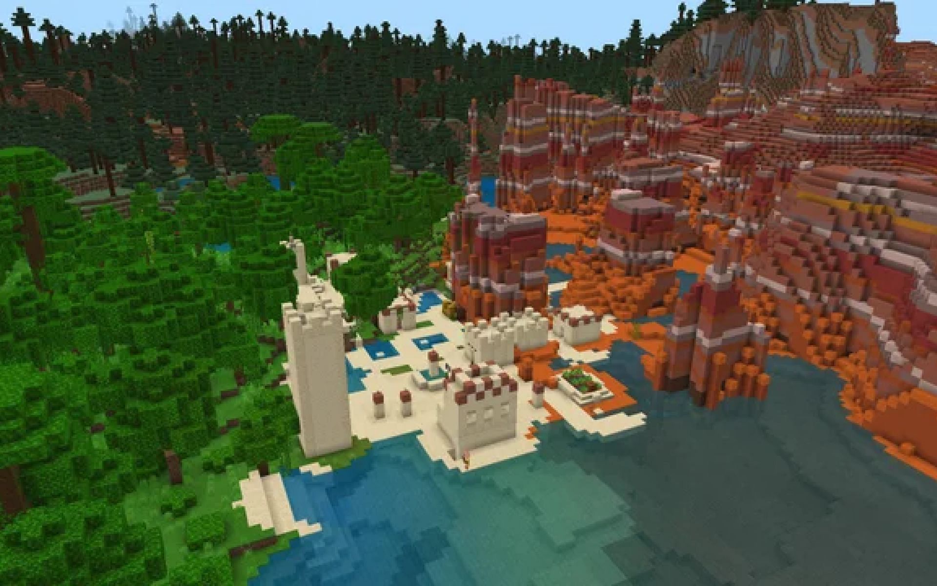 A desert village in Minecraft (Image via u/Ricecake1111113, Reddit)