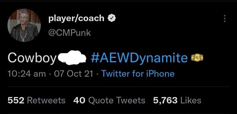 CM Punk&#039;s message after Hangman Page made his return on AEW Dynamite