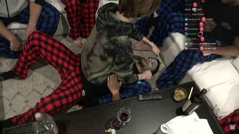 xQc and TSM Myth at the Sh*tcamp pajama party (Image via xQcOW on YouTube)