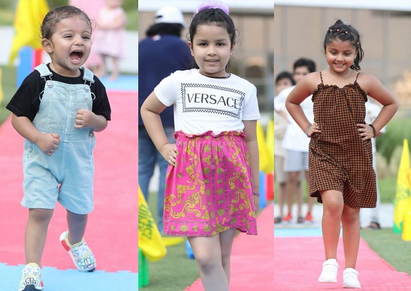 The kids of CSK players walking on the ramp. (Image: CSK Twitter)