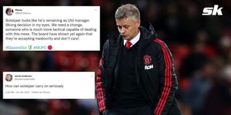 "They’re accepting mediocrity and don’t care" - Manchester United fans take a dig at rumoured decision to persist with Solskjaer for Spurs game