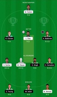 BAN vs IRE Dream11 Team - 2
