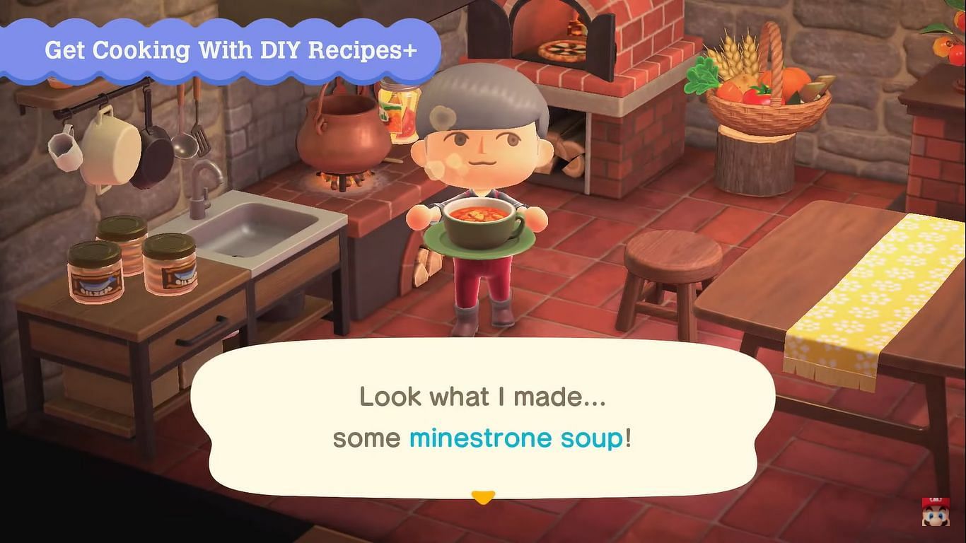 Players can consume the food item, or can place it on the table as a decorative item in their home or in the homes of other characters on the island (Image via Nintendo)