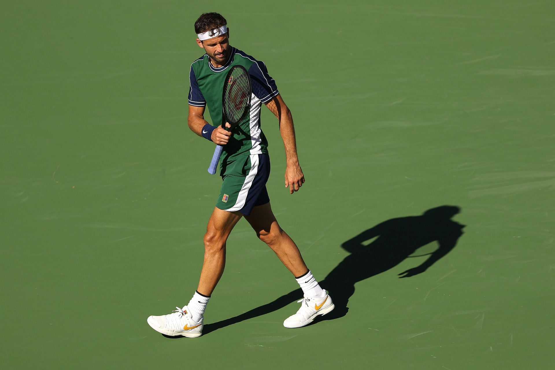 Grigor Dimitrov at the 2021 BNP Paribas Open.