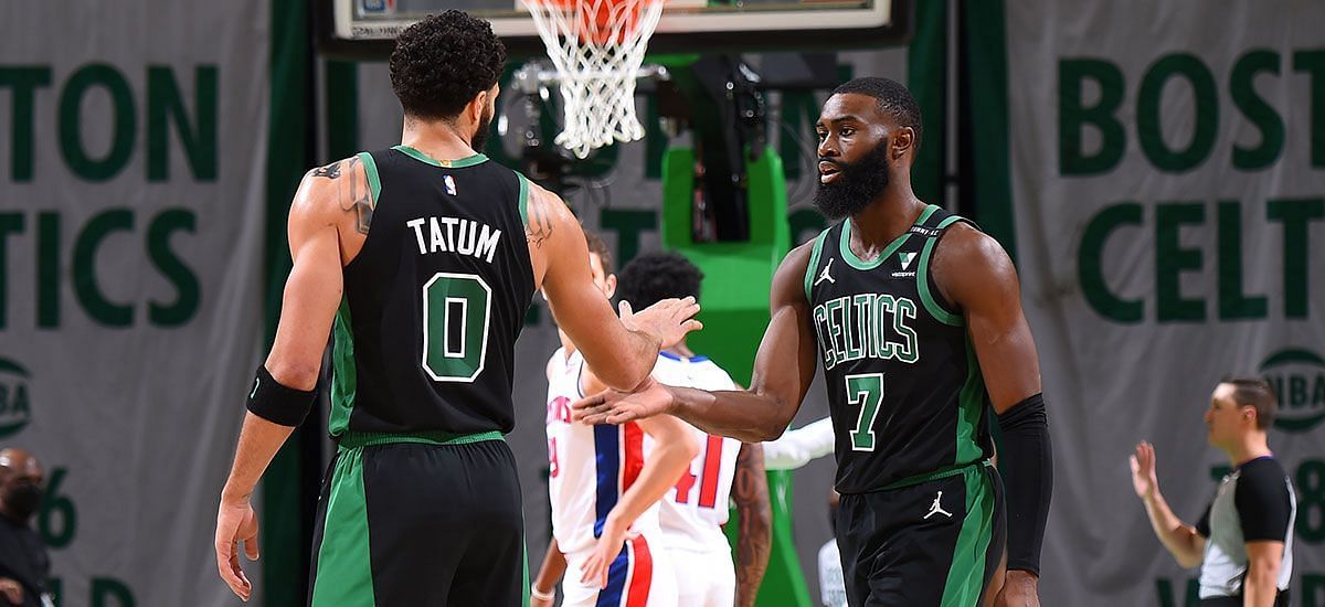 The Boston Celtics&#039; All-Star duo of Jayson Tatum and Jaylen Brown