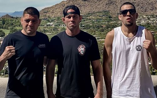 Nick Diaz (left), Jake Shields (middle) and Nate Diaz (right) [Image credits: @natediaz209 on Instagram]