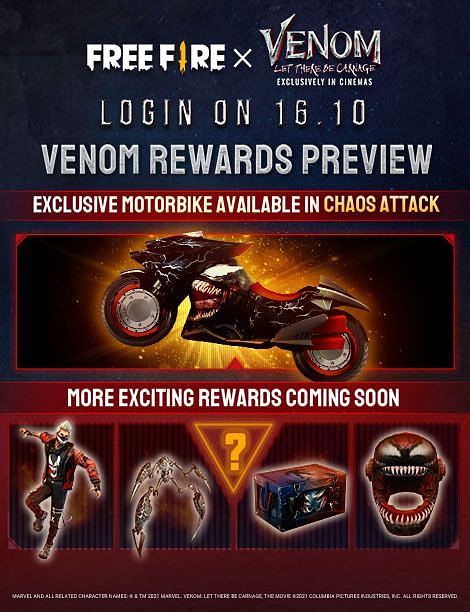 Freefire X Venom : Exclusive Motorbike Available in Chaos Attack