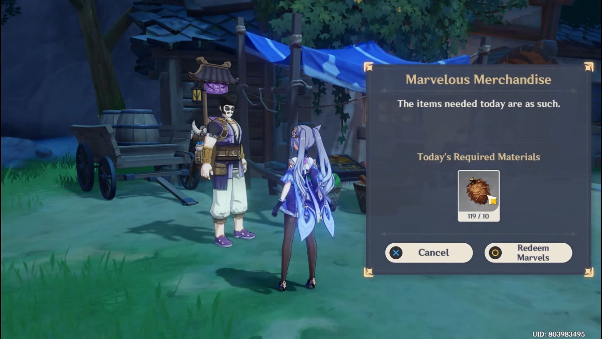 Exchanging items with Liben in Marvelous Merchandise (Image via guide4gamersdotcom/YouTube)