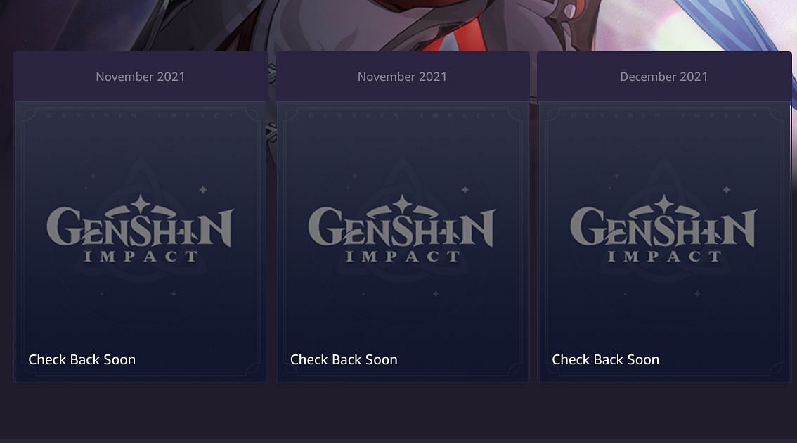 Upcoming Genshin Impact rewards with Prime Gaming (Image via Amazon)