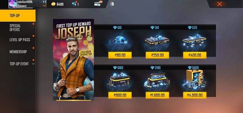 Choose the desired amount (Image via Free Fire MAX)