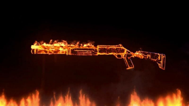 The Fiery M1014 skin in Free Fire (Image via Garena)