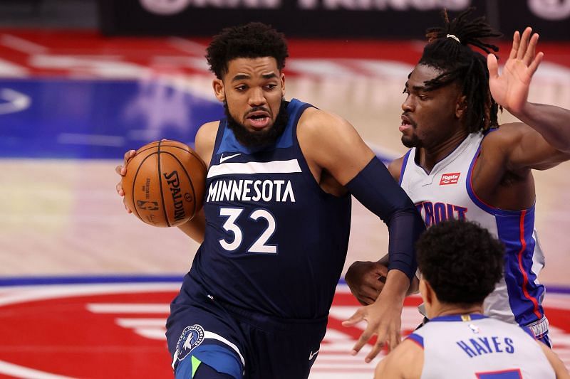Karl-Anthony Towns of the Minnesota Timberwolves in action