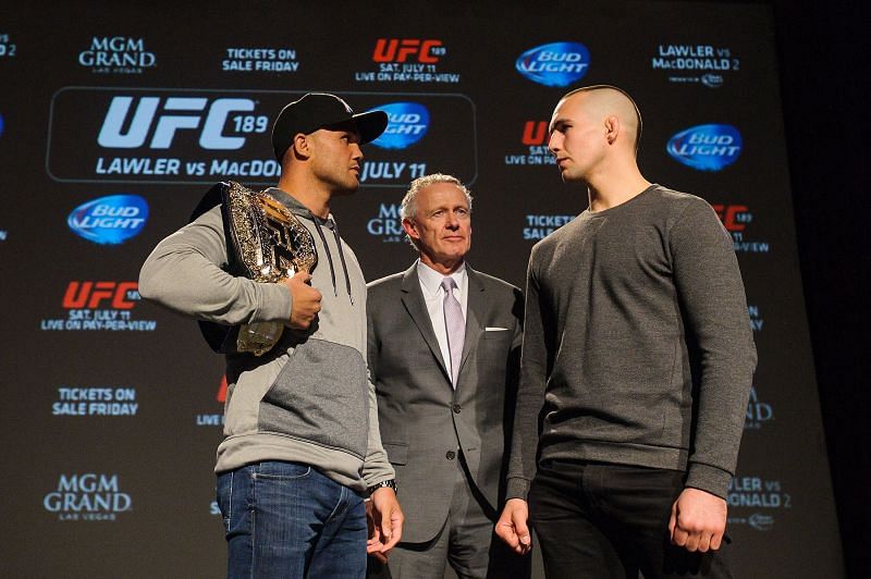 Robbie Lawler and Rory MacDonald face off before their rematch at UFC 189
