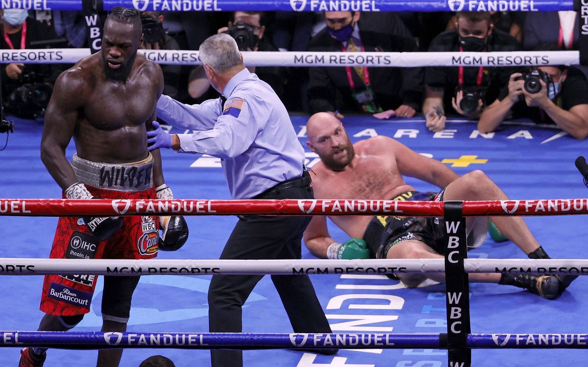 Deontay Wilder (left) &amp; Tyson Fury (right)