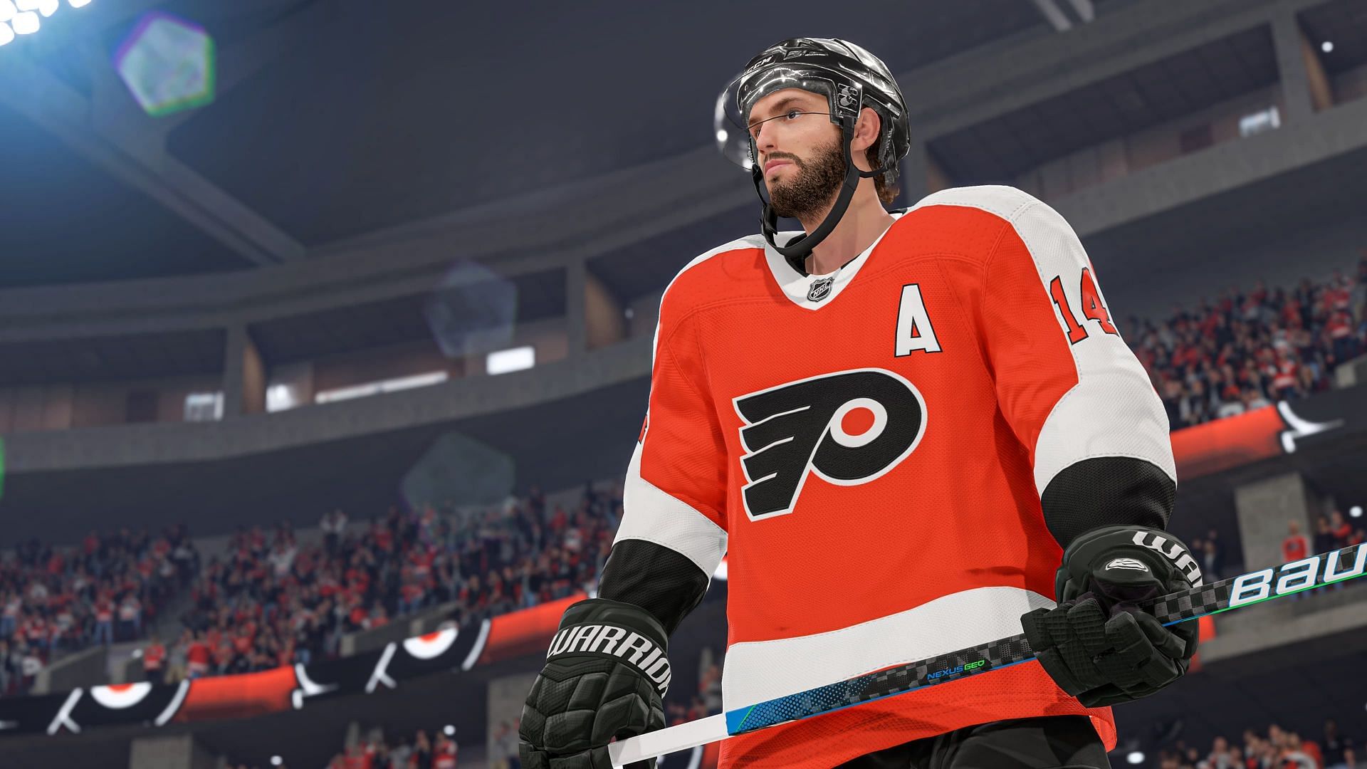 A Philadelphia Flyers player in NHL 22. (Image via EA Sports)