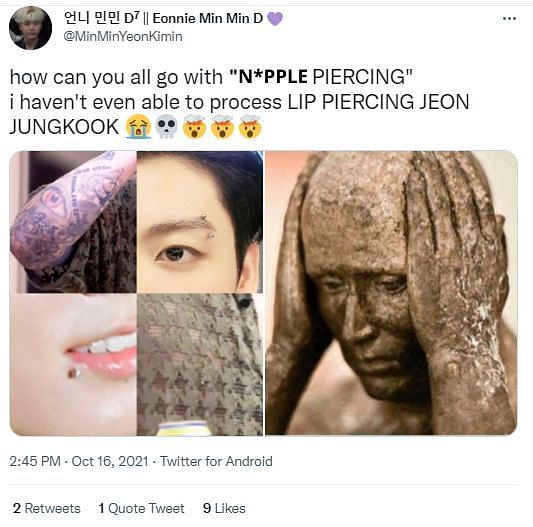 Jungkook piercing Tweet 1