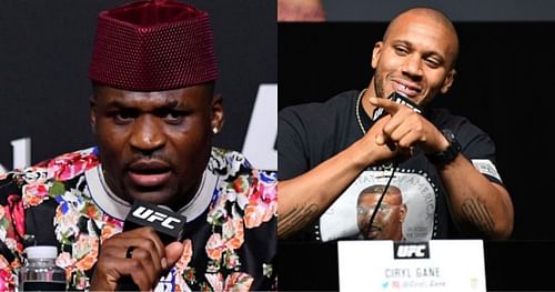 Francis Ngannou (left); Ciryl Gane (right)