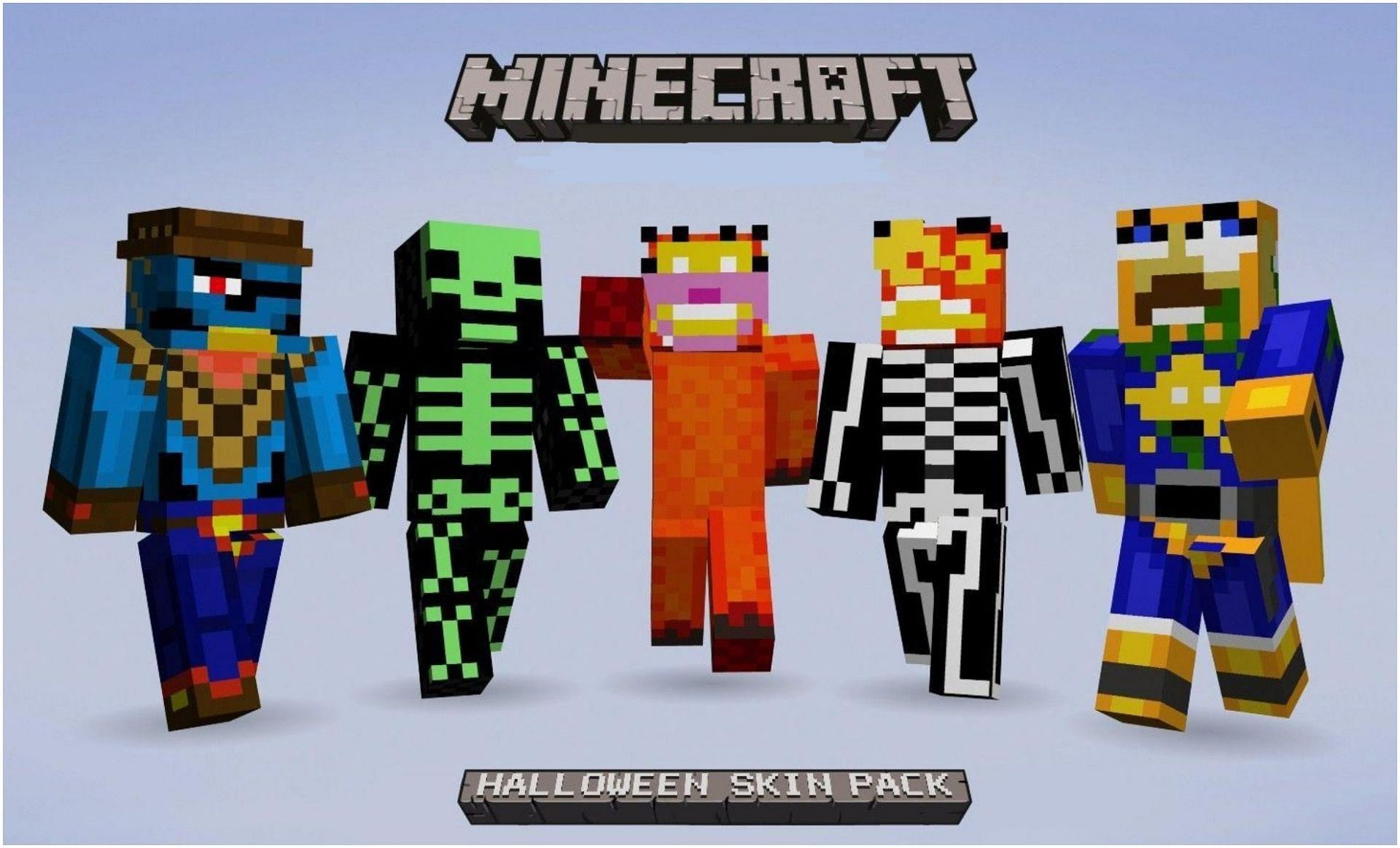Halloween skins in Minecraft (Image via (WallpaperAccess/Minecraft)