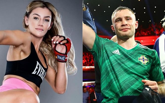 Watch: Bellator's Leah McCourt demonstrates variations of the rear-naked choke on former two-weight boxing world champion Carl Frampton