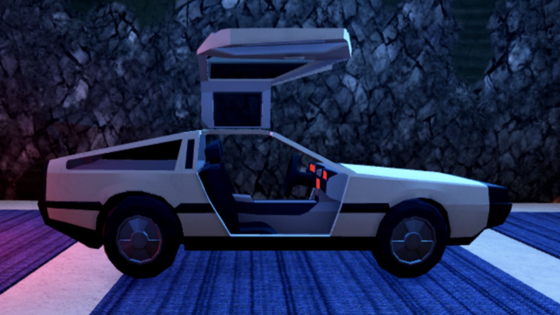 The sleek, retro sports car: the Delorean (Image via Jailbreak Wiki)