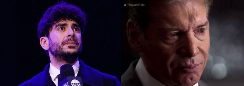 Tony Khan (left) and Vince McMahon (right)