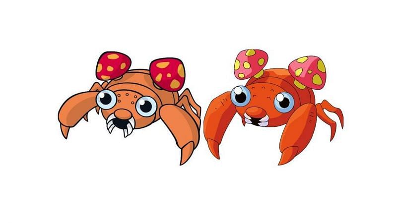 A standard Paras alongside its shiny variant (Image via The Pokemon Company)