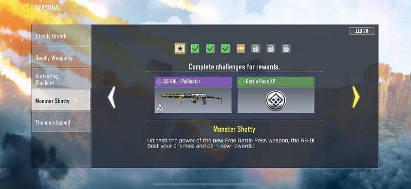 The Monster Shotty challenge is Season 8 has seven missions in total (Image via Call of Duty Mobile)