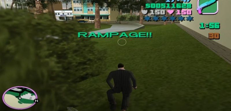 A single-player Rampage in GTA Vice City (Image via Rockstar Games)