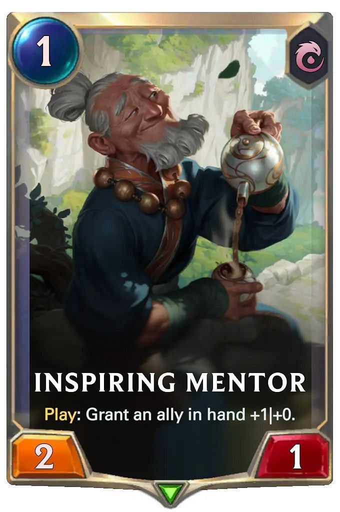 Inspiring Mentor boosts Zed by 1 when played (Image via Riot Games)