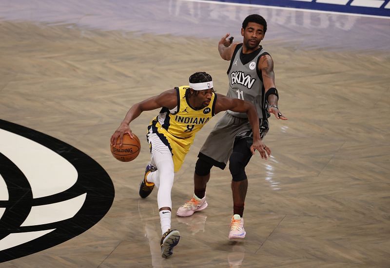 The Indiana Pacers playing against the Brooklyn Nets and Kyrie Irving