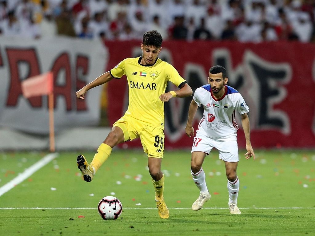 Ali Saleh (in yellow) has two goals in 10 appearances for the UAE senior national team. (Image - 2022mag.com)