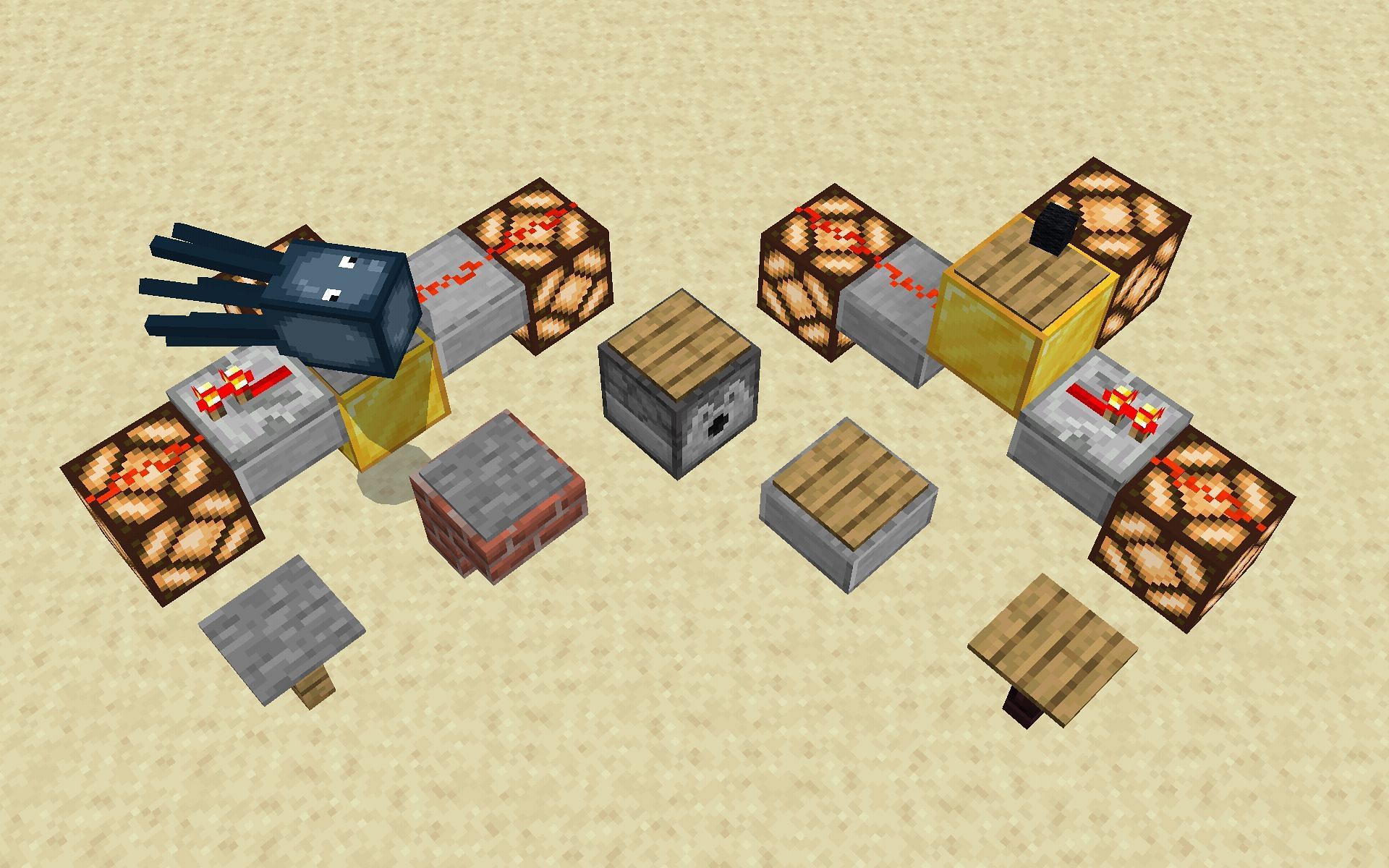 As redstone machinery, pressure plates can operate in a wide range of contraptions (Image via Mojang)