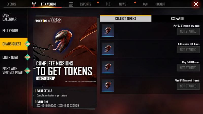 Gamers have to collect these tokens (Image via Free Fire)