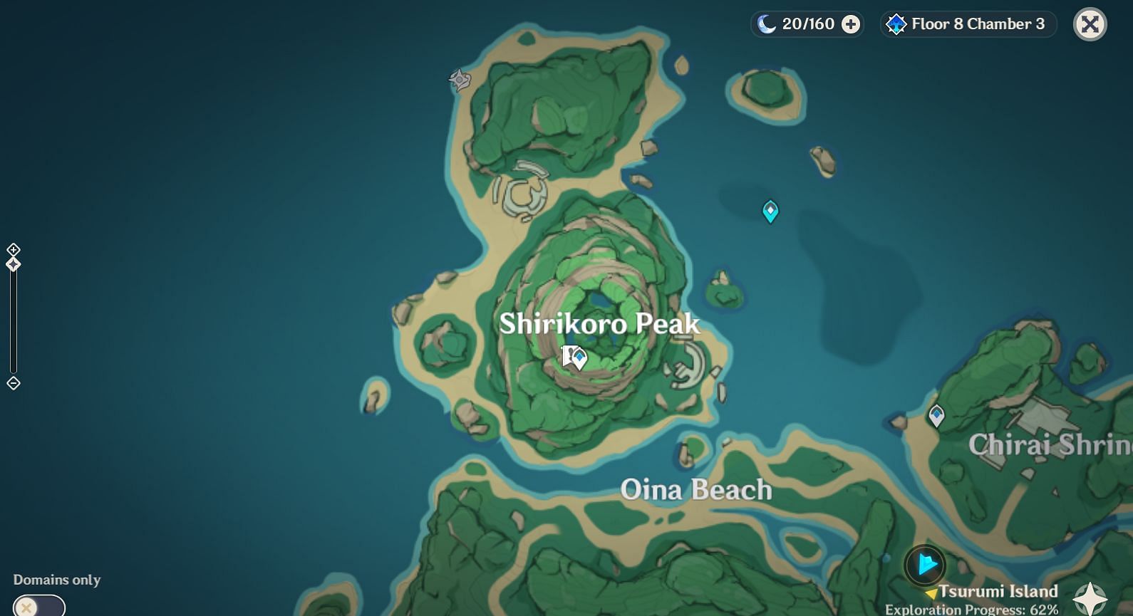 The fifth stone slate location in Tsurumi Island (Image via Genshin Impact)