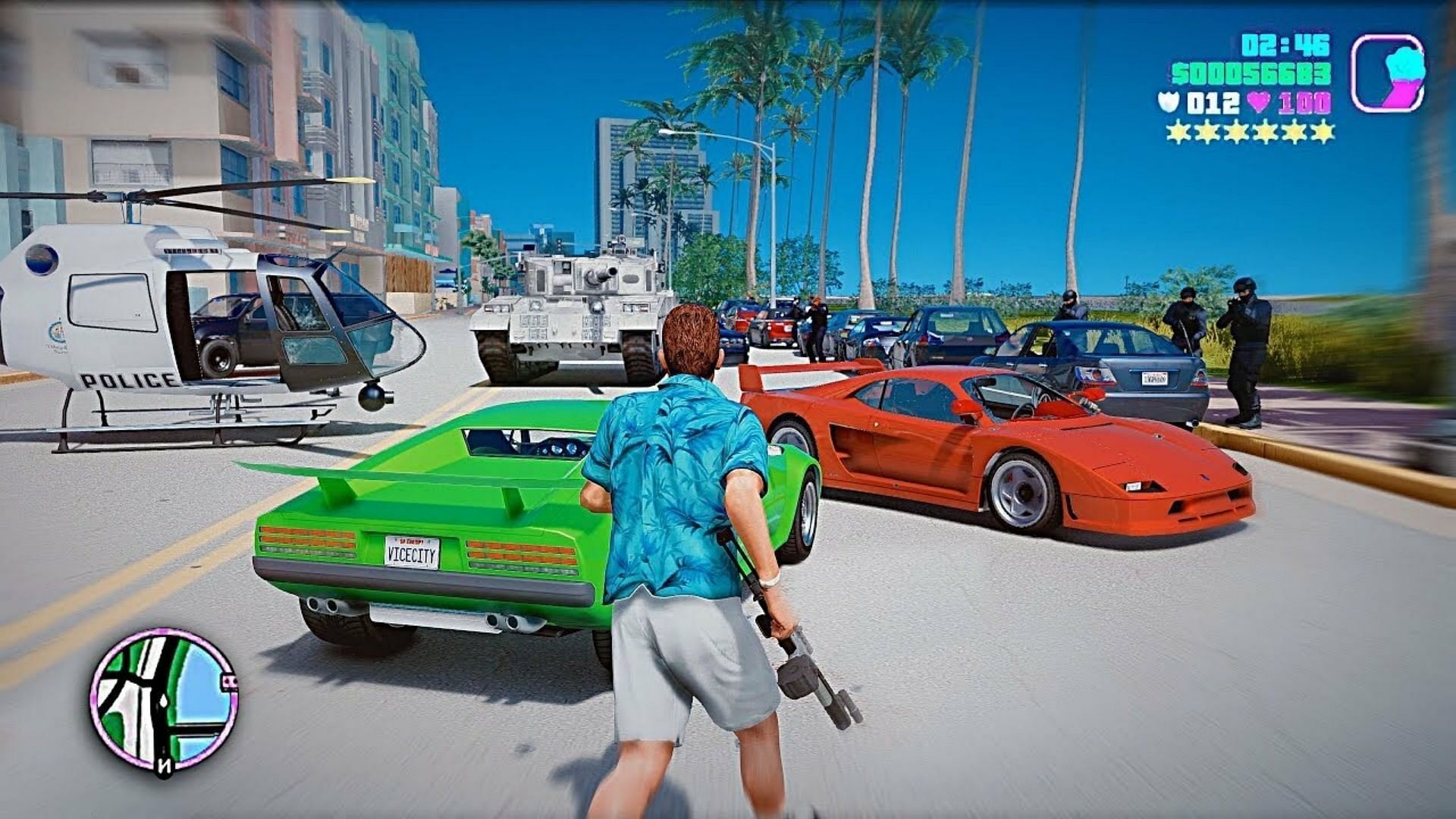 A fan-made rendition of GTA Vice City remastered (Image via Youtube @DubStepZz)