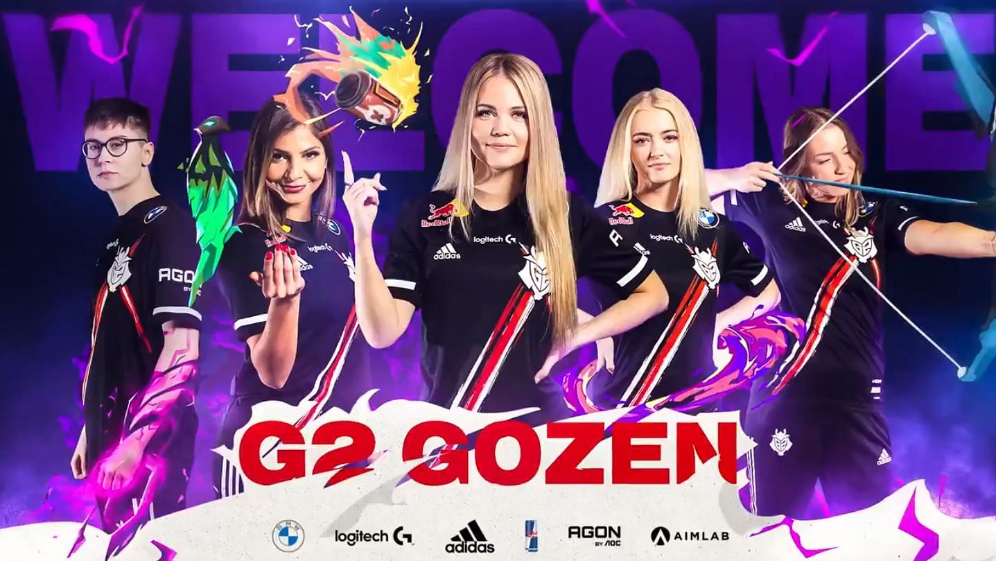 Members of G2 Gozen - the newly formed all-female Valorant roster of G2 Esports. (Image via G2 Esports)