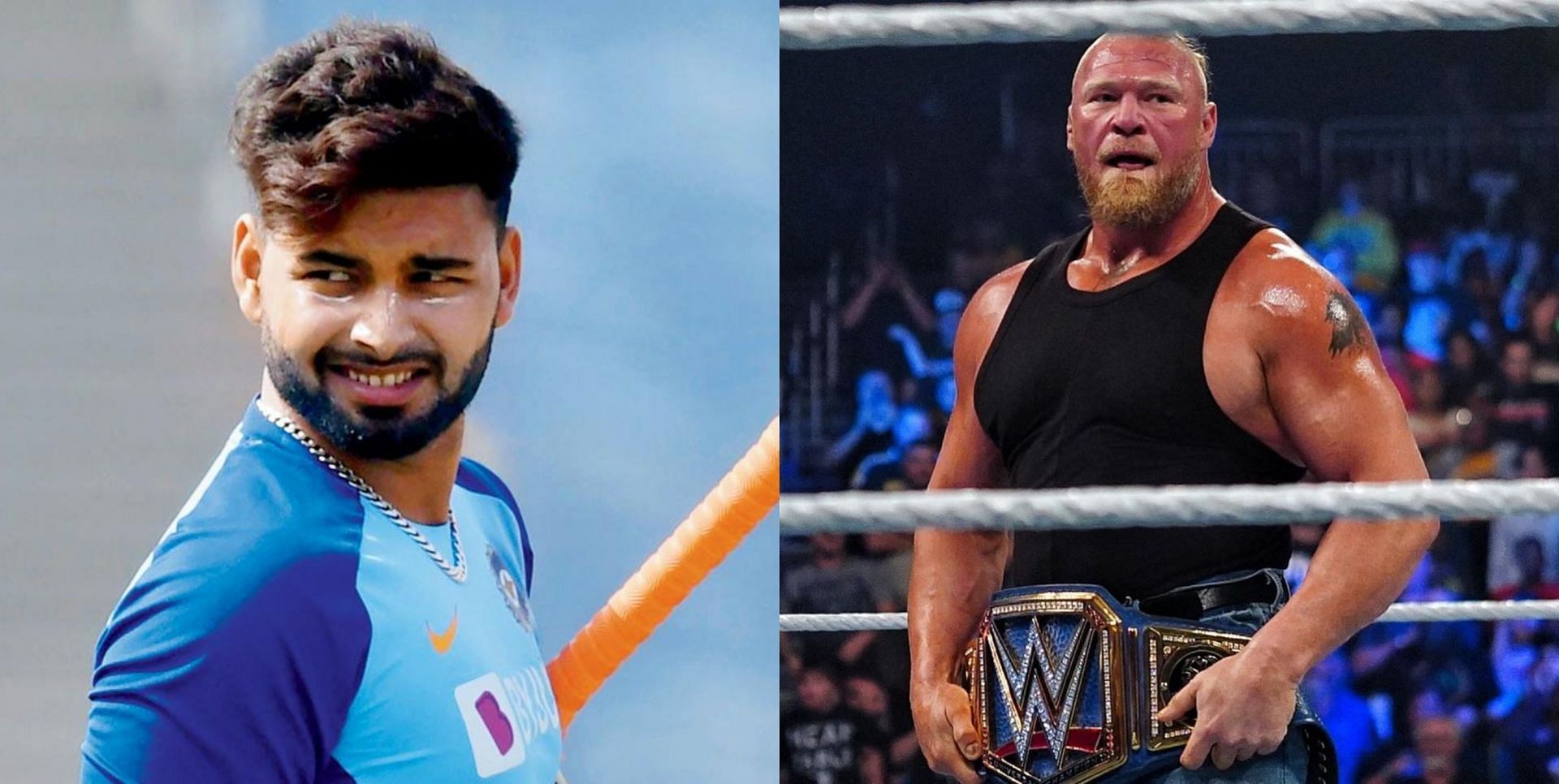 भारतीय विकेटकीपर ऋषभ पंत और WWE के दिग्गज ब्रॉक लैसनर