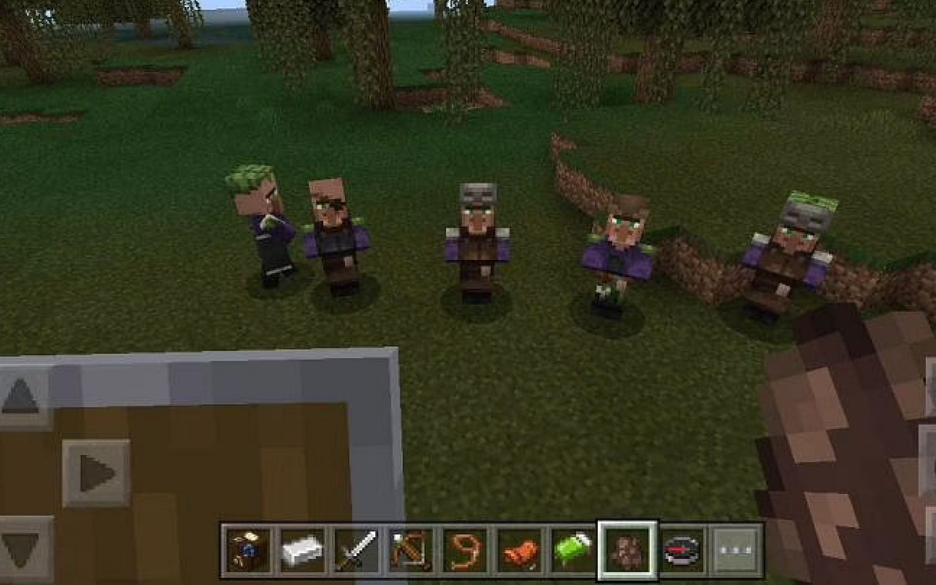 An image of several baby swamp villagers in-game (Image via Minecraft)
