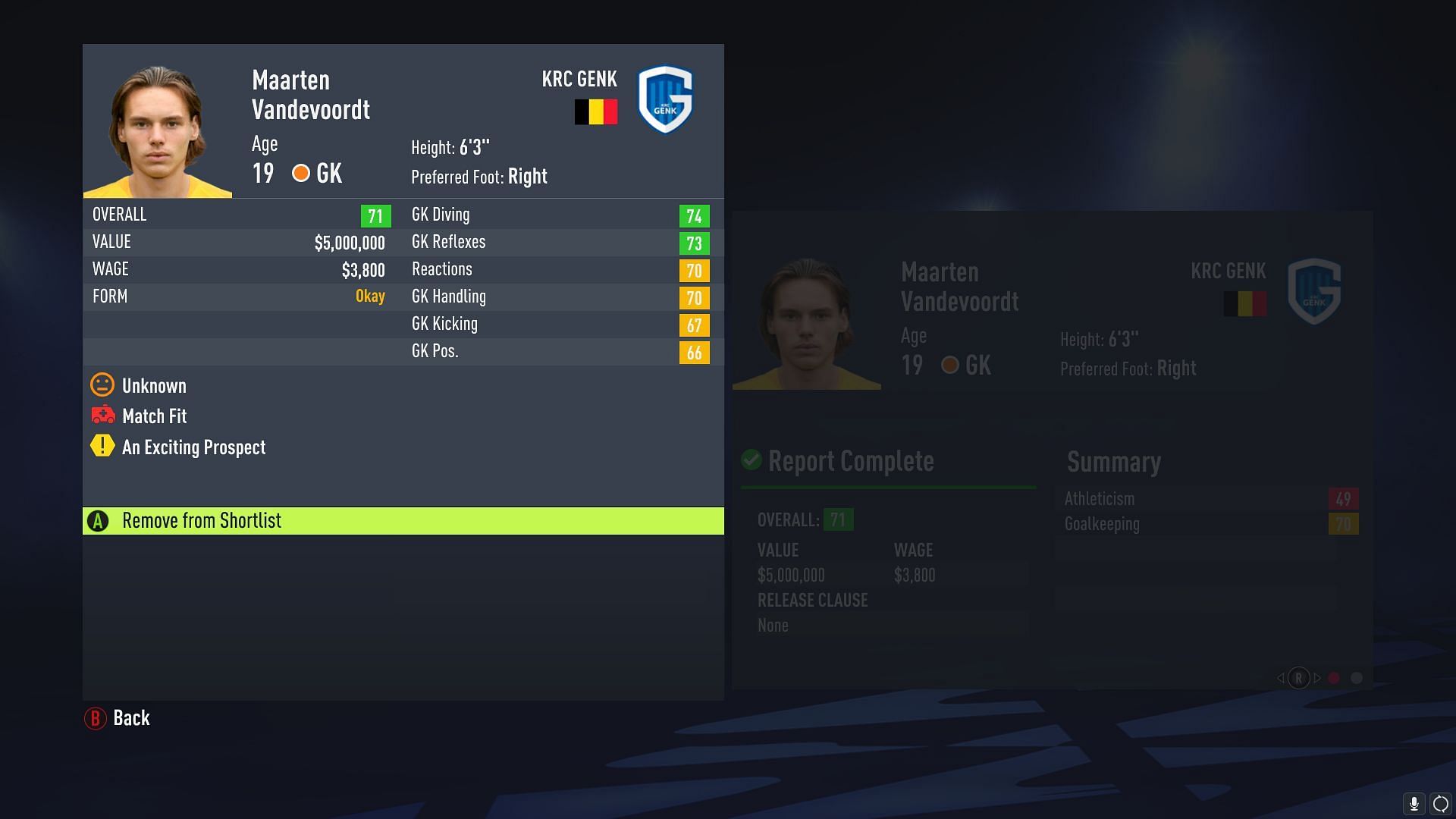 Is Vandevoordt the best young keeper in FIFA 22? (Image via Sportskeeda)