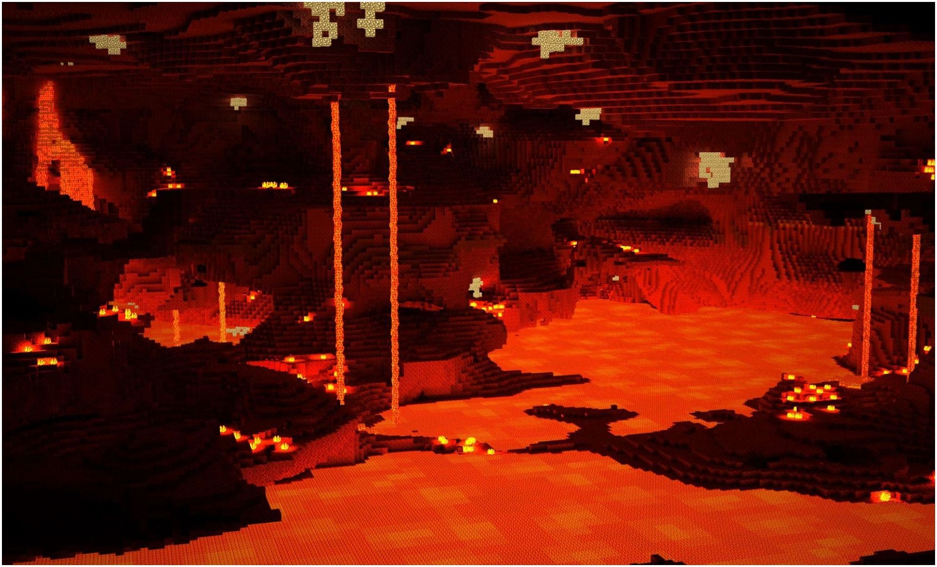 The Nether realm in Minecraft (Image via WallpaperAccessMinecraft)