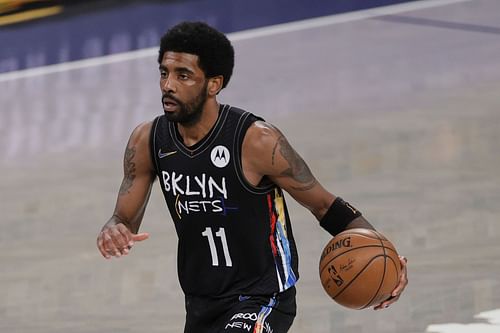 The Brooklyn Nets' Kyrie Irving in action